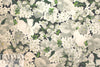 Italian painterly white floral viscose crepe woven