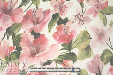 Italian hibiscus flower viscose 'matte hybrid'