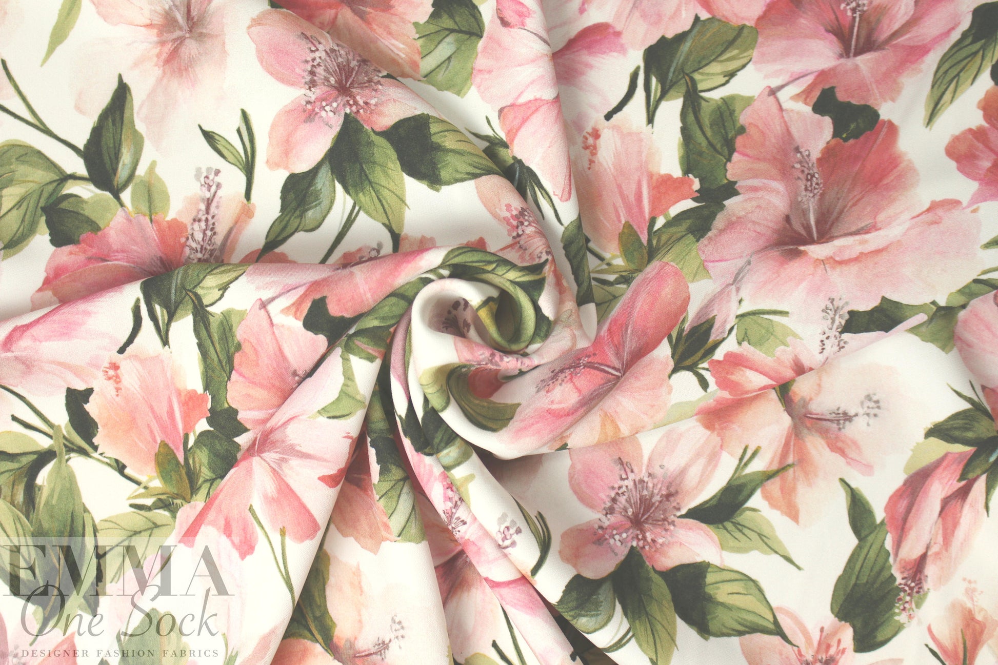 Italian hibiscus flower viscose 'matte hybrid'
