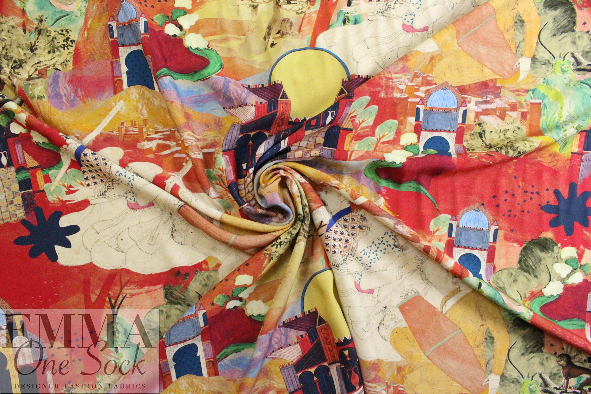 Istanbul montage drapey viscose twill woven
