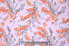 NY designer lav/tangerine floral viscose crepe woven