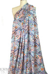 NY designer intricate paisley drapey viscose woven 1.625 yd