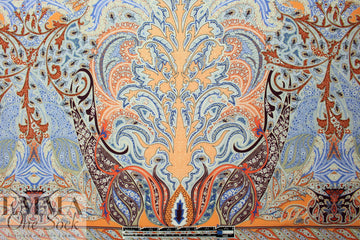 Italian paisley medallion border viscose crepe woven 2 yd