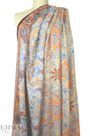 Italian paisley medallion border viscose crepe woven
