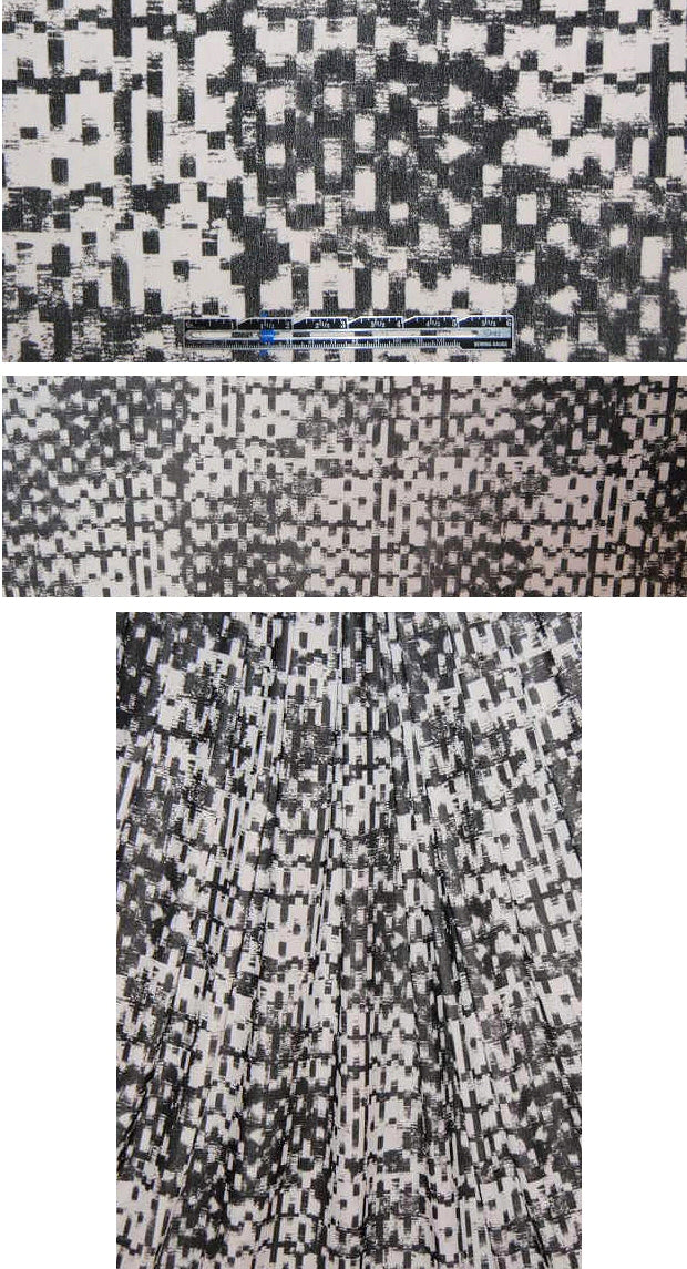 designer black/stone hatch design knit crepe .75 yds