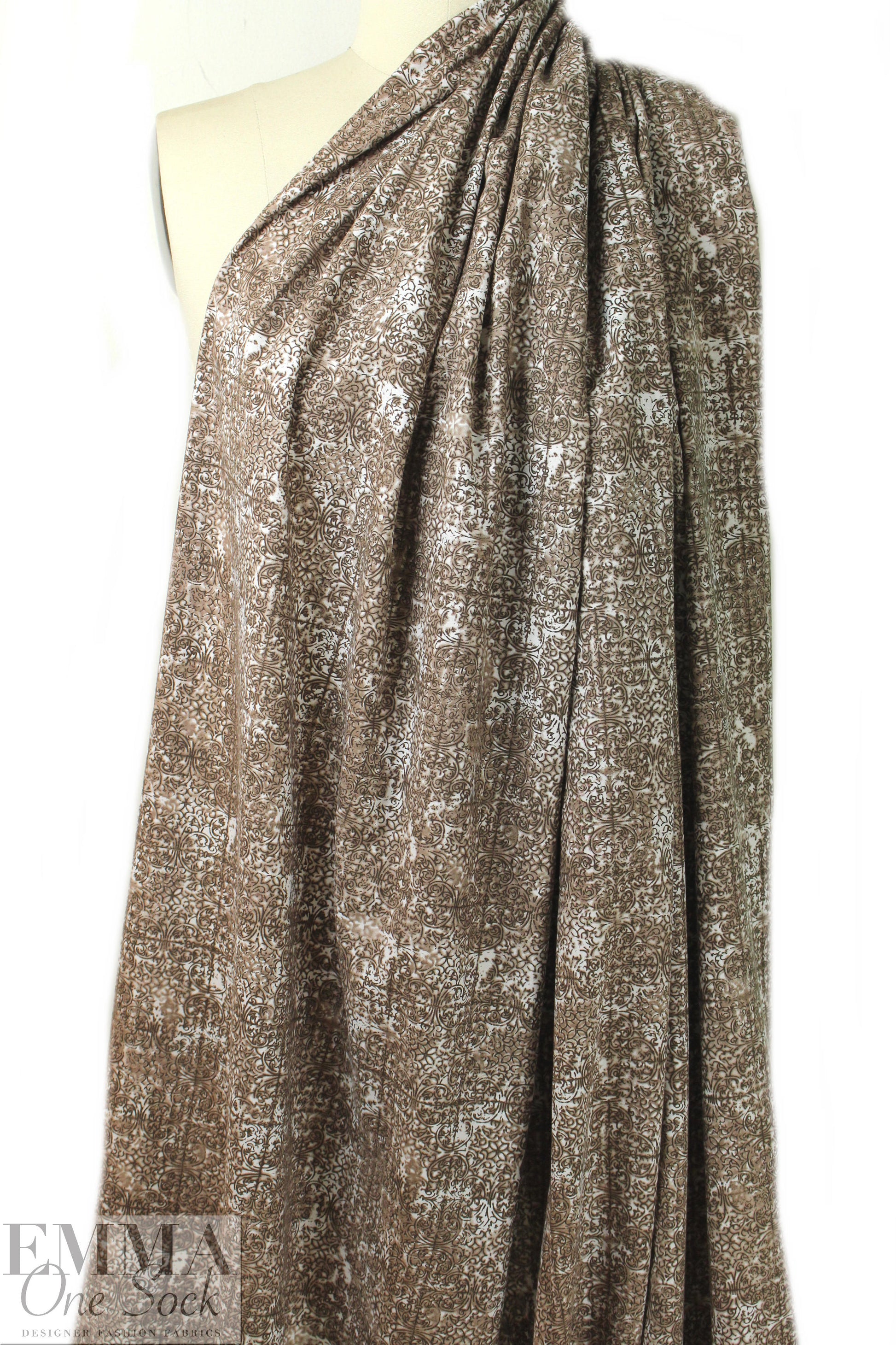 French mocha lattice work viscose shirting