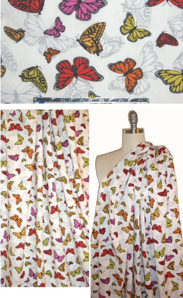 French butterfly silhouette drapey viscose woven