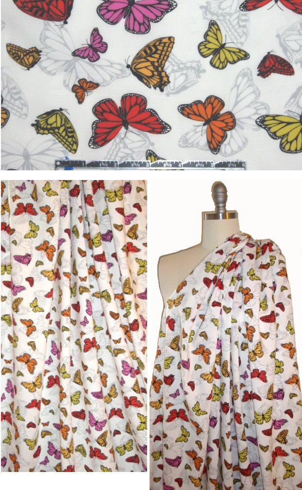 French butterfly silhouette drapey viscose woven 2  yd
