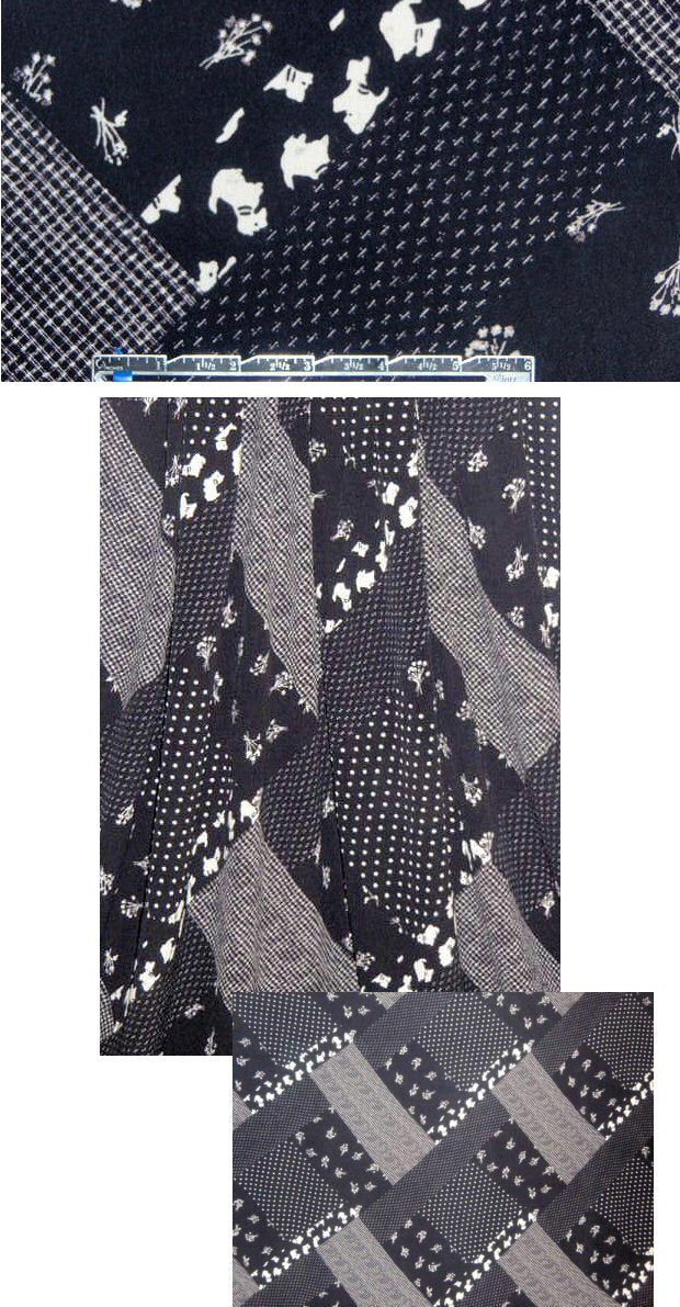 NY designer rayon crepe pattern block print 1.5 yd
