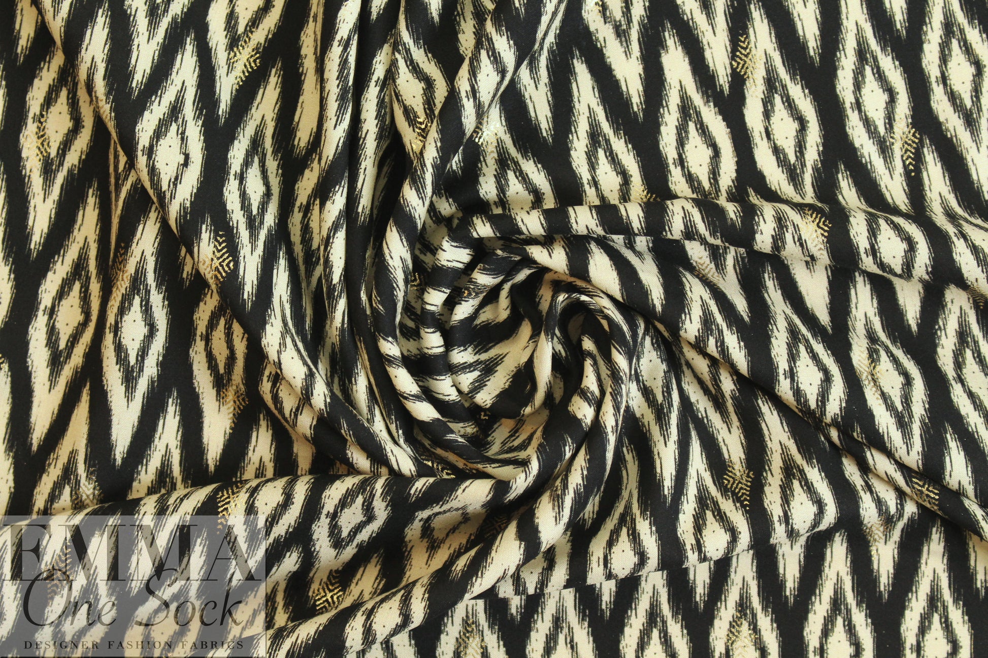 Italian ikat over-printed cotton/viscose blouseweight woven