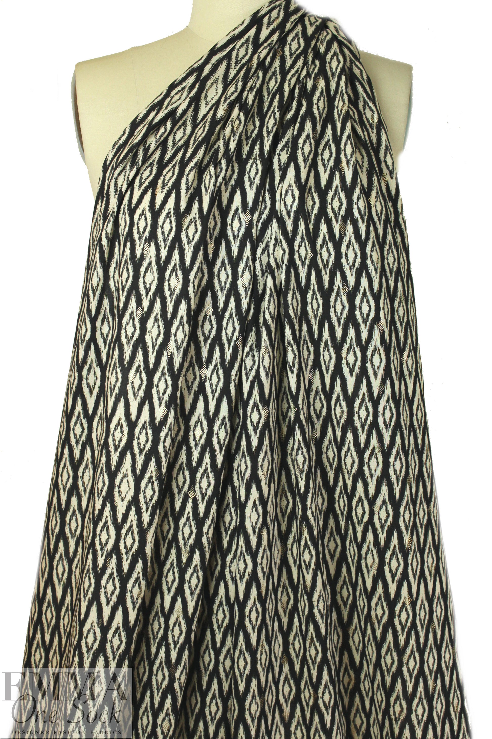 Italian ikat over-printed cotton/viscose blouseweight woven