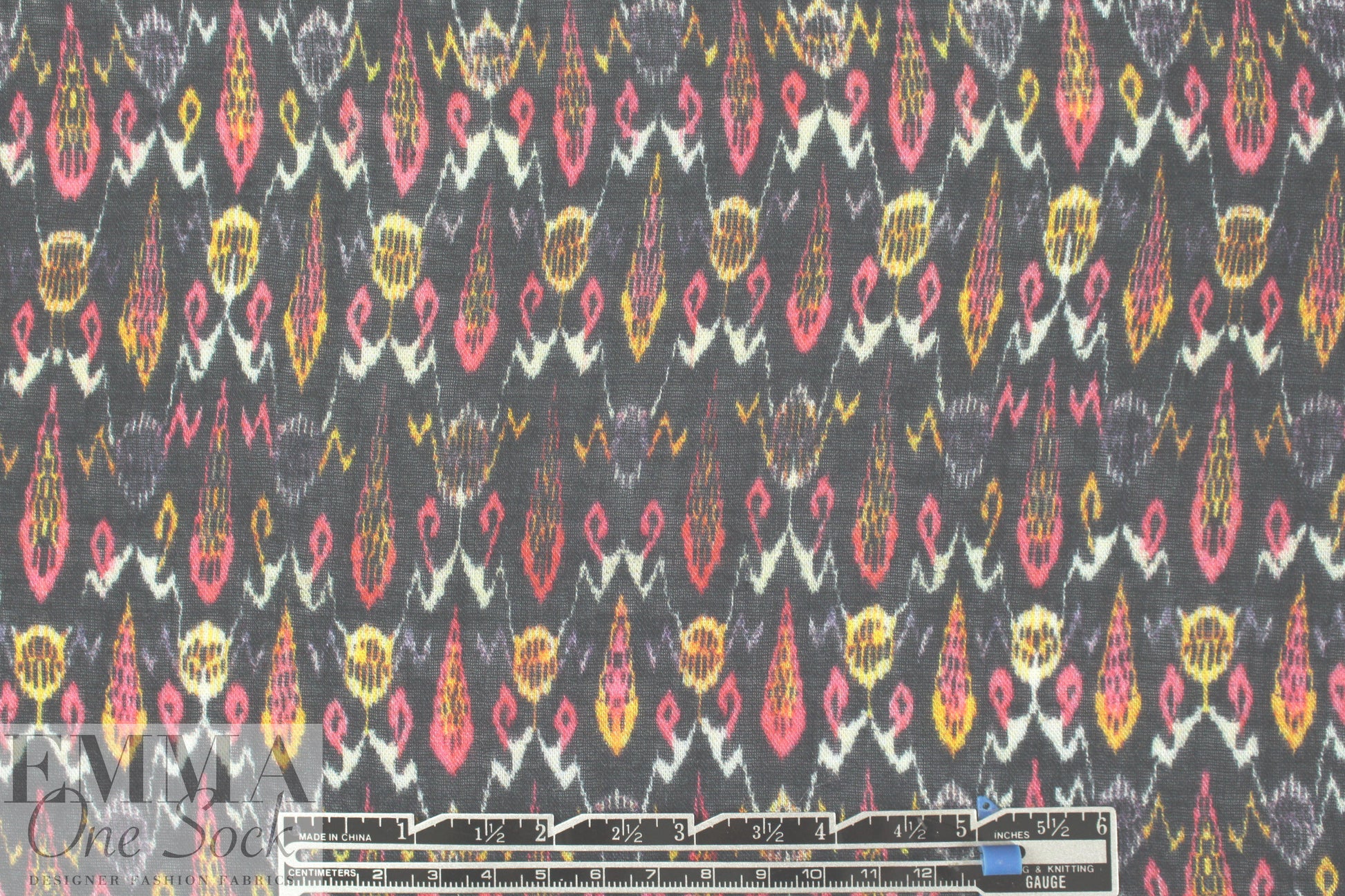 NY designer boho ikat graphic gauzy viscose woven 1.25 yds