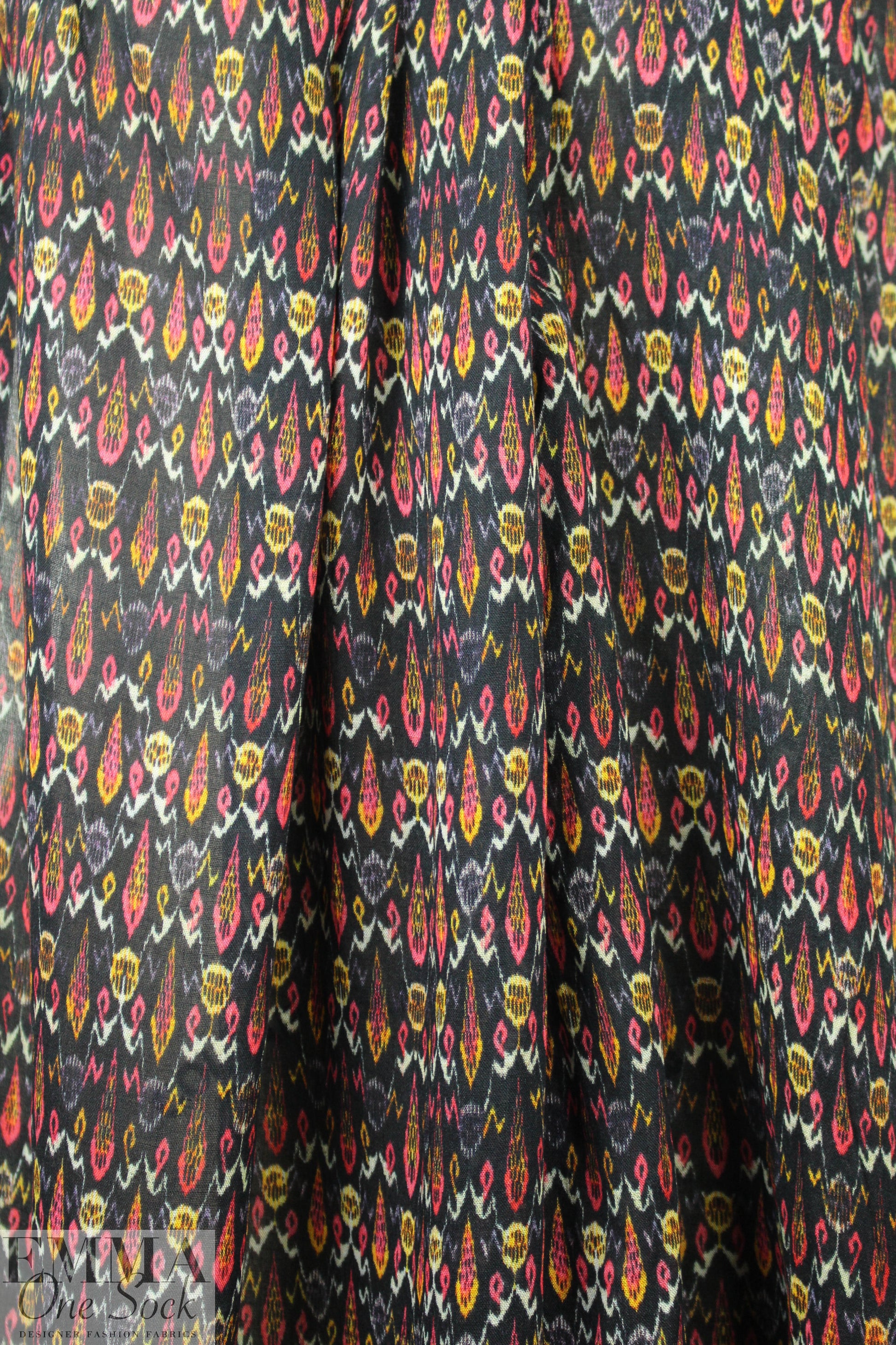 NY designer boho ikat graphic gauzy viscose woven 1.25 yds