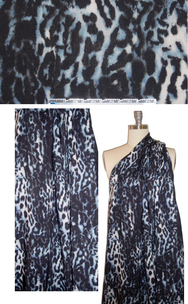 NY designer cheetah print viscose challis