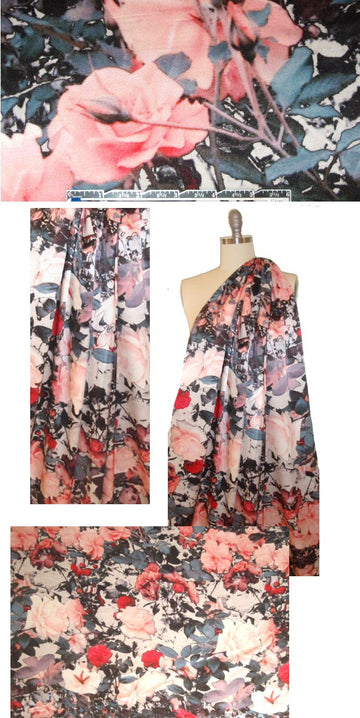 Italian rose garden viscose charmeuse