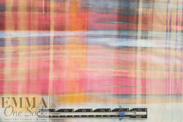 Italian edgy abstract grid drapey viscose woven