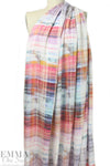 Italian edgy abstract grid drapey viscose woven