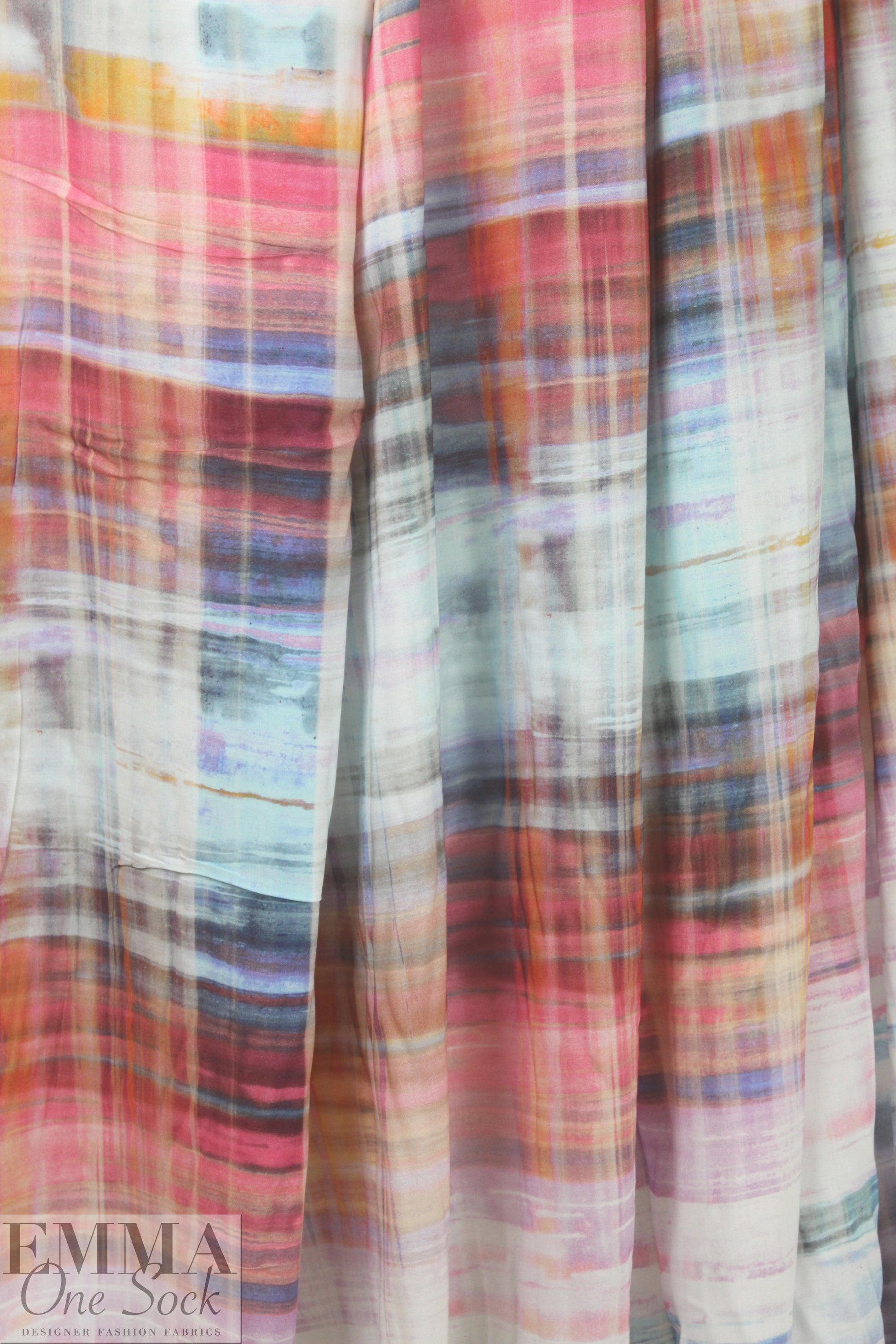 Italian edgy abstract grid drapey viscose woven