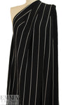 NY designer b/w vertical wide stripe viscose satin-back 1.75 yds