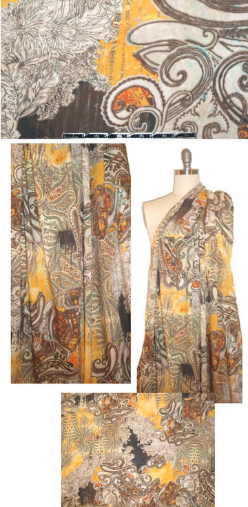 Italian paisley design viscose drapey woven