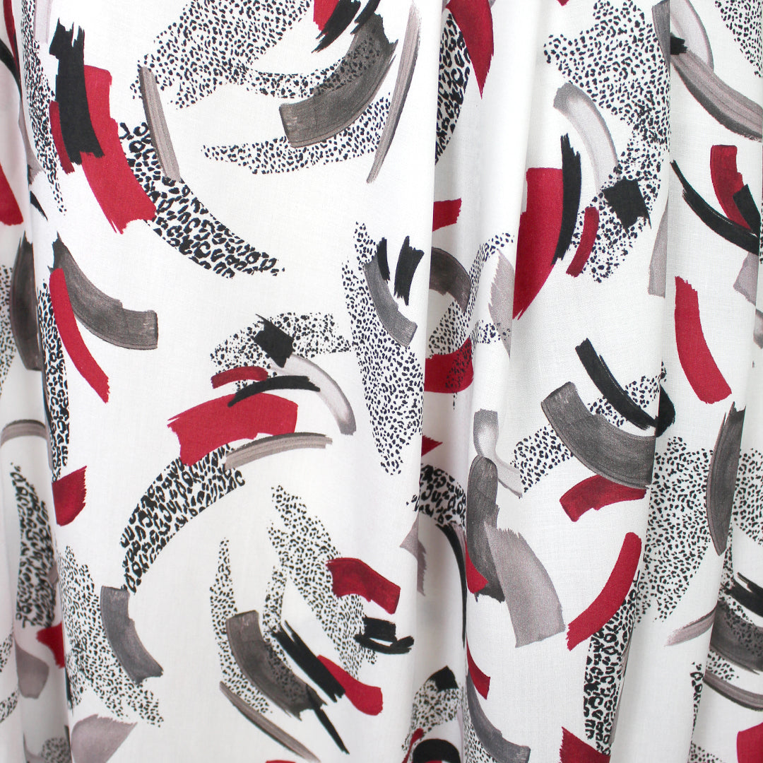 Italian 'leopard brushstrokes' printed viscose challis 1 yard