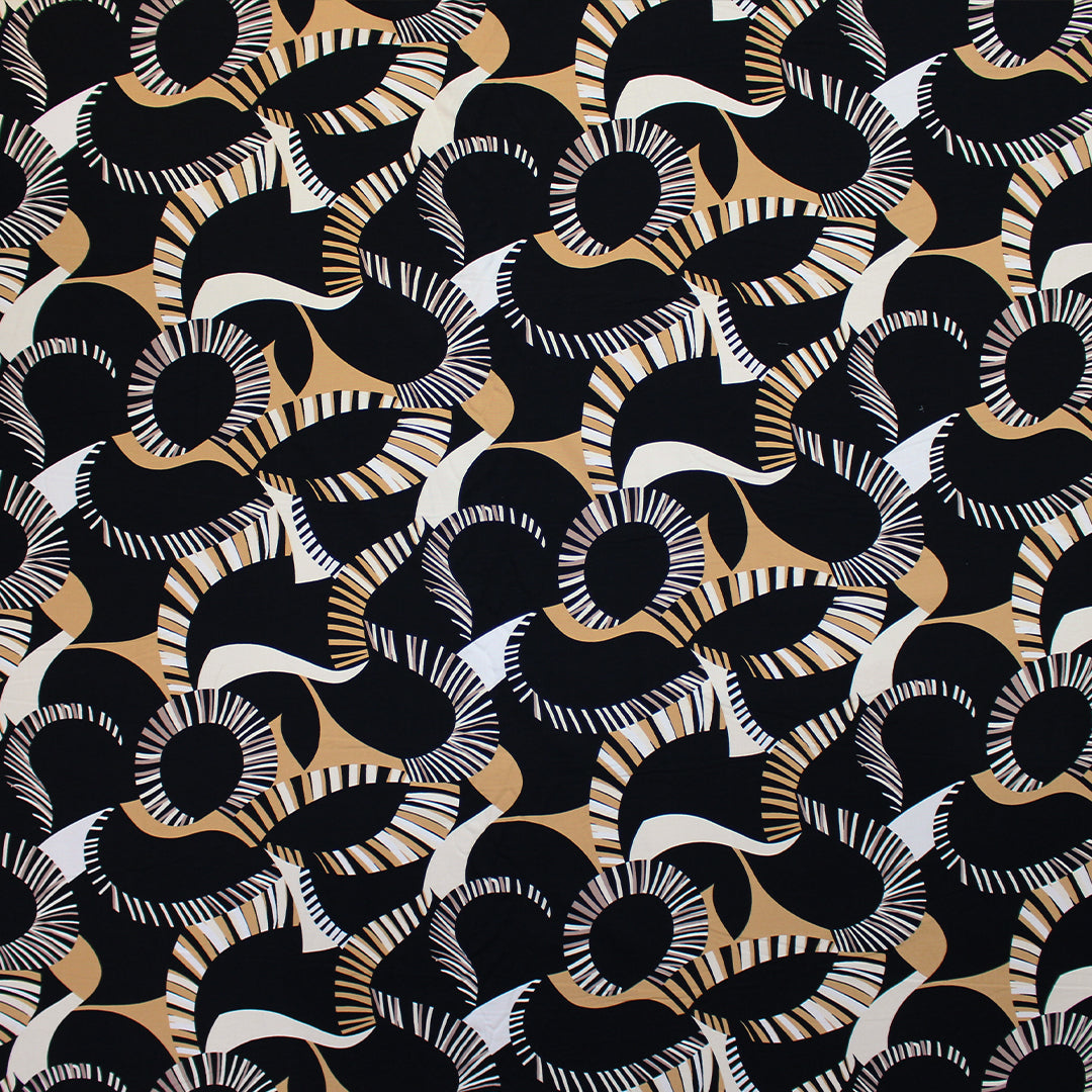Italian 'serpentine trail' viscose challis woven 1.75 yd