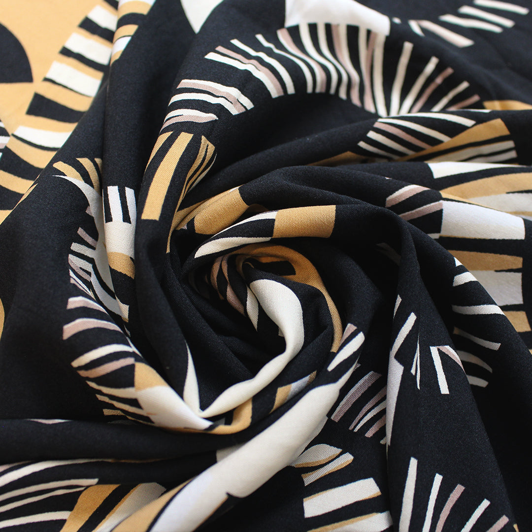 Italian 'serpentine trail' viscose challis woven 1.75 yd