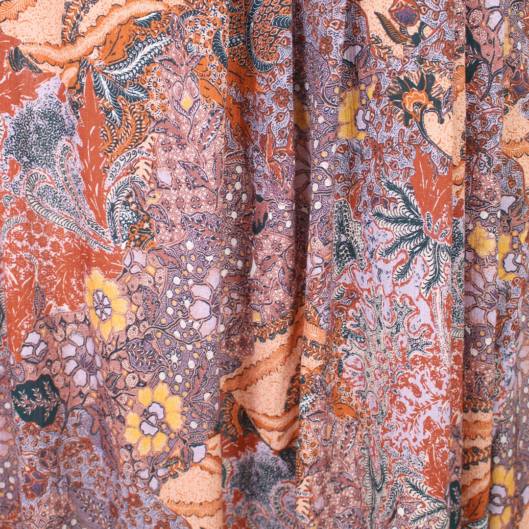 Italian 'lavender paisley' viscose lightweight woven 2 yds