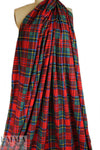 Italian 'tartan plaid' satin finish viscose woven .5 yds