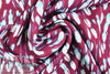 NY designer 'purple plumage' viscose crepe woven 1.375 yds