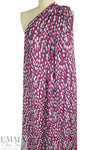 NY designer 'purple plumage' viscose crepe woven 1.375 yds