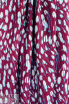 NY designer 'purple plumage' viscose crepe woven 1.375 yds