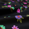 Italian 'painted blooms on black' viscose charmeuse