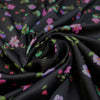Italian 'painted blooms on black' viscose charmeuse