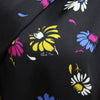French 'cone flowers on black' viscose charmeuse