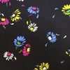 French 'cone flowers on black' viscose charmeuse