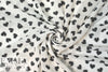 NY designer clipped jacquard weave black/cream hearts