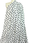 NY designer clipped jacquard weave black/cream hearts 1.375 yds