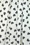 NY designer clipped jacquard weave black/cream hearts 1.75 yd
