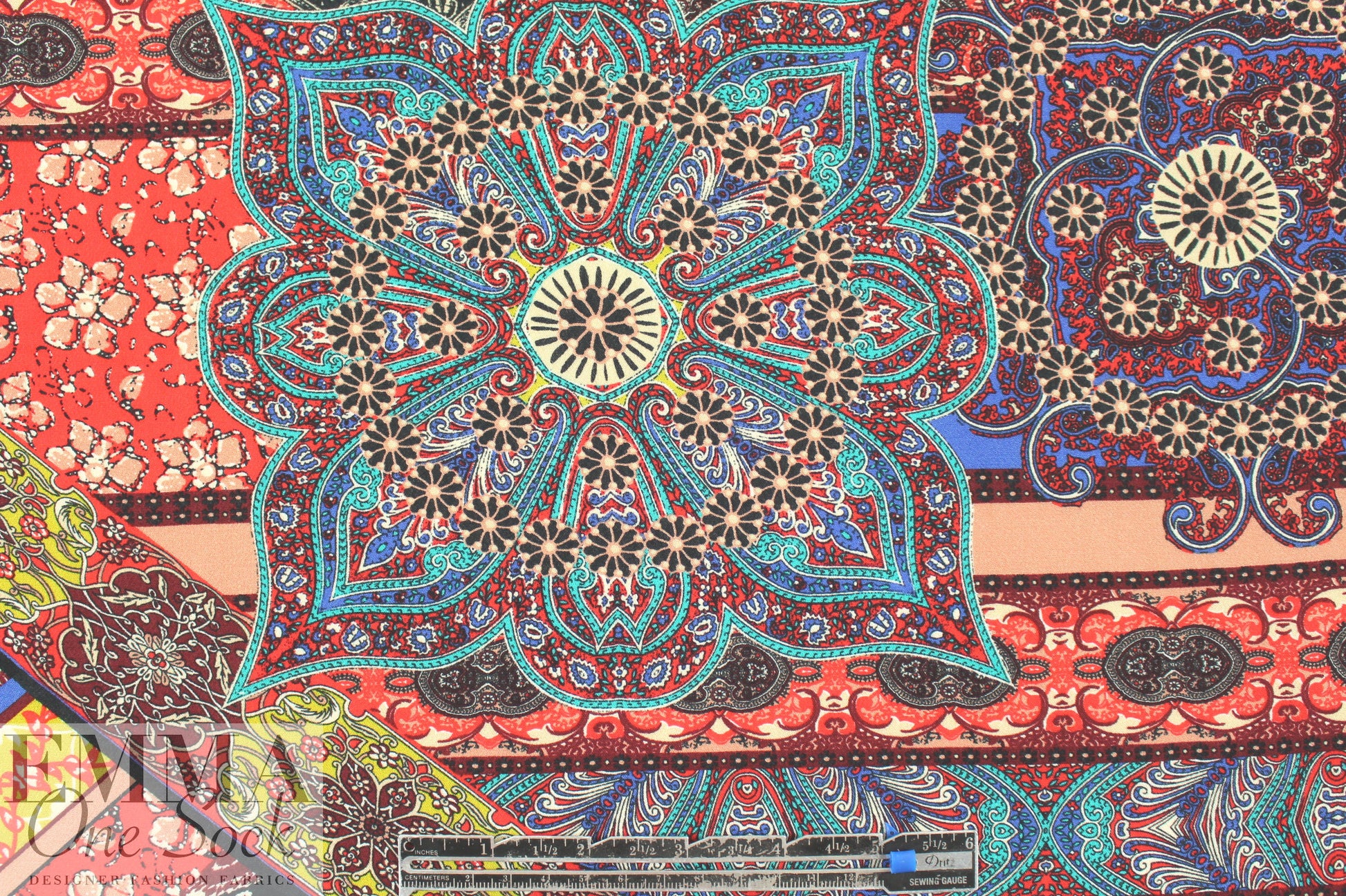 Italian 'decorative patterns' viscose crepe woven