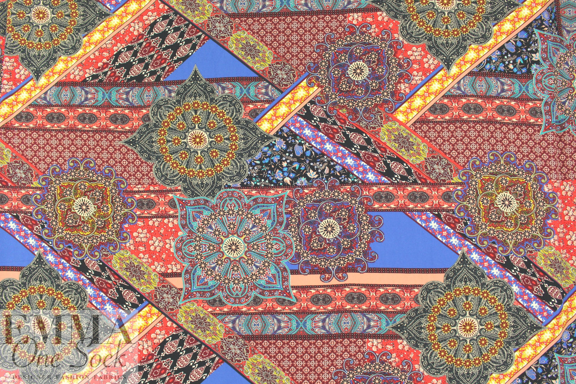 Italian 'decorative patterns' viscose crepe woven