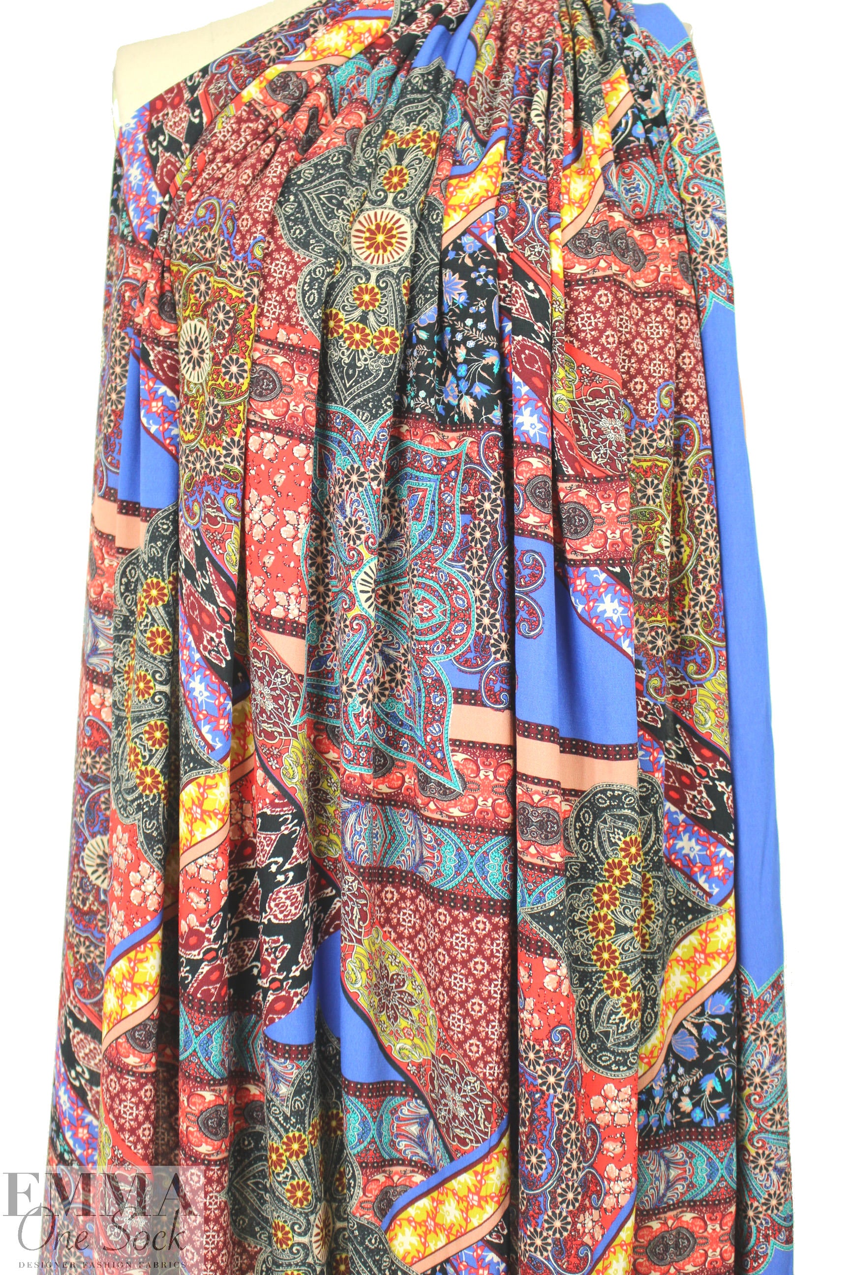 Italian 'decorative patterns' viscose crepe woven