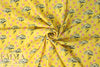 German viscose crepe woven - retro flower graphic