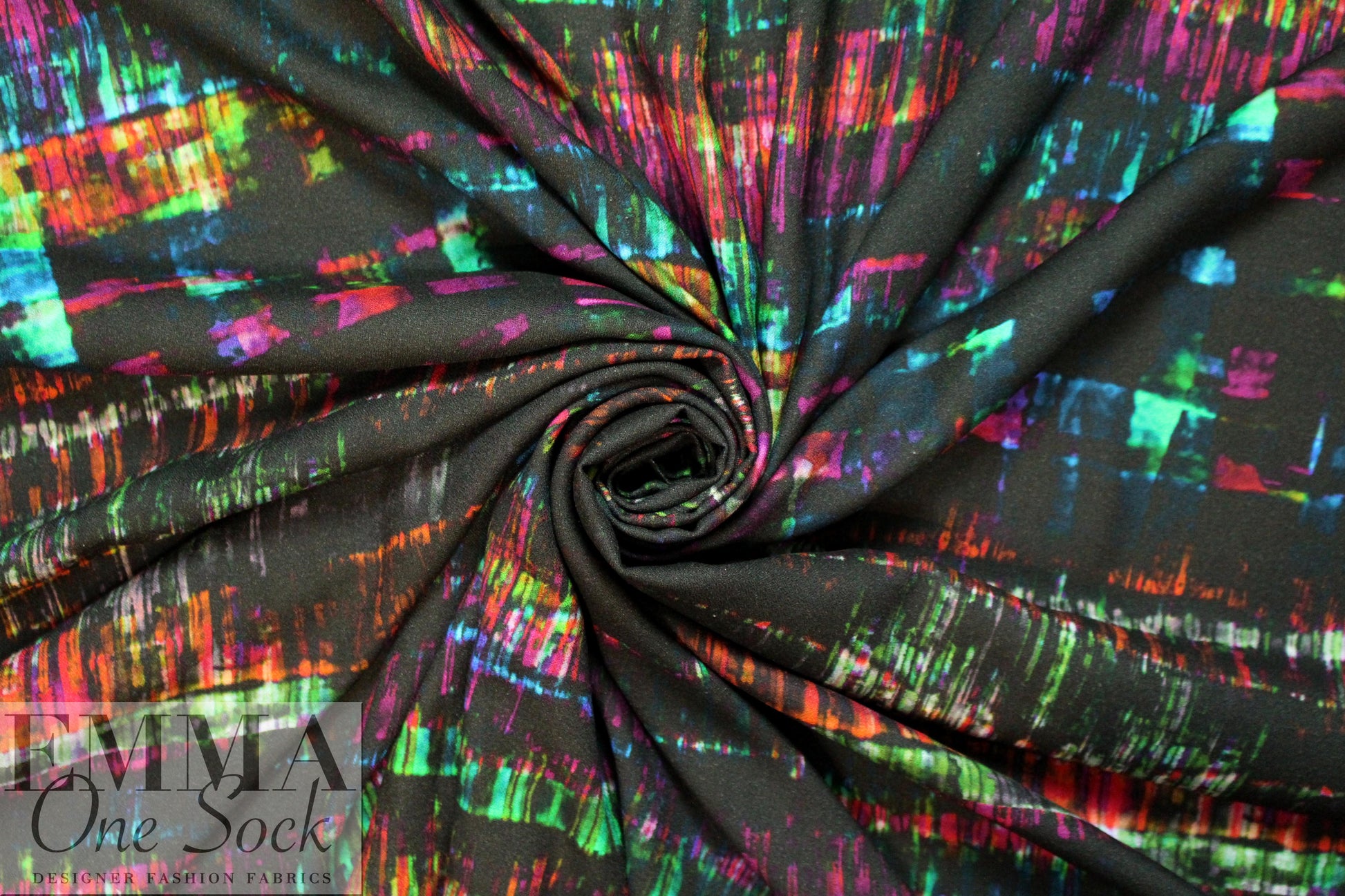 Italian viscose crepe woven - prism nocturne