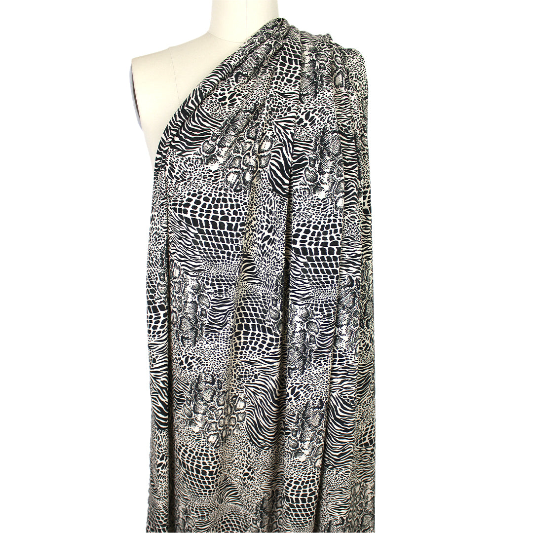 Italian 'savannah safari' viscose crepe woven 1.625 yds