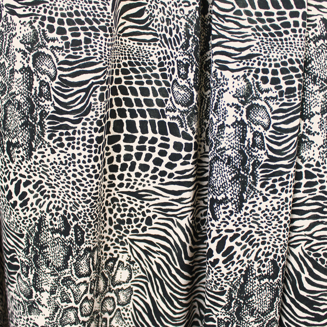Italian 'savannah safari' viscose crepe woven 1.625 yds