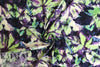 Italian viscose crepe woven - lime/violet floral