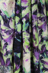 Italian viscose crepe woven - lime/violet floral 1.5 yds