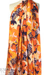 Italian viscose crepe woven - spiced tulips silhouette 1.75 yd