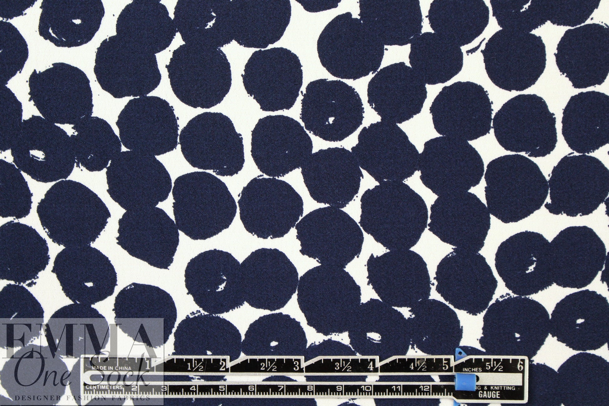 Italian midnight dots viscose crepe .5 yds